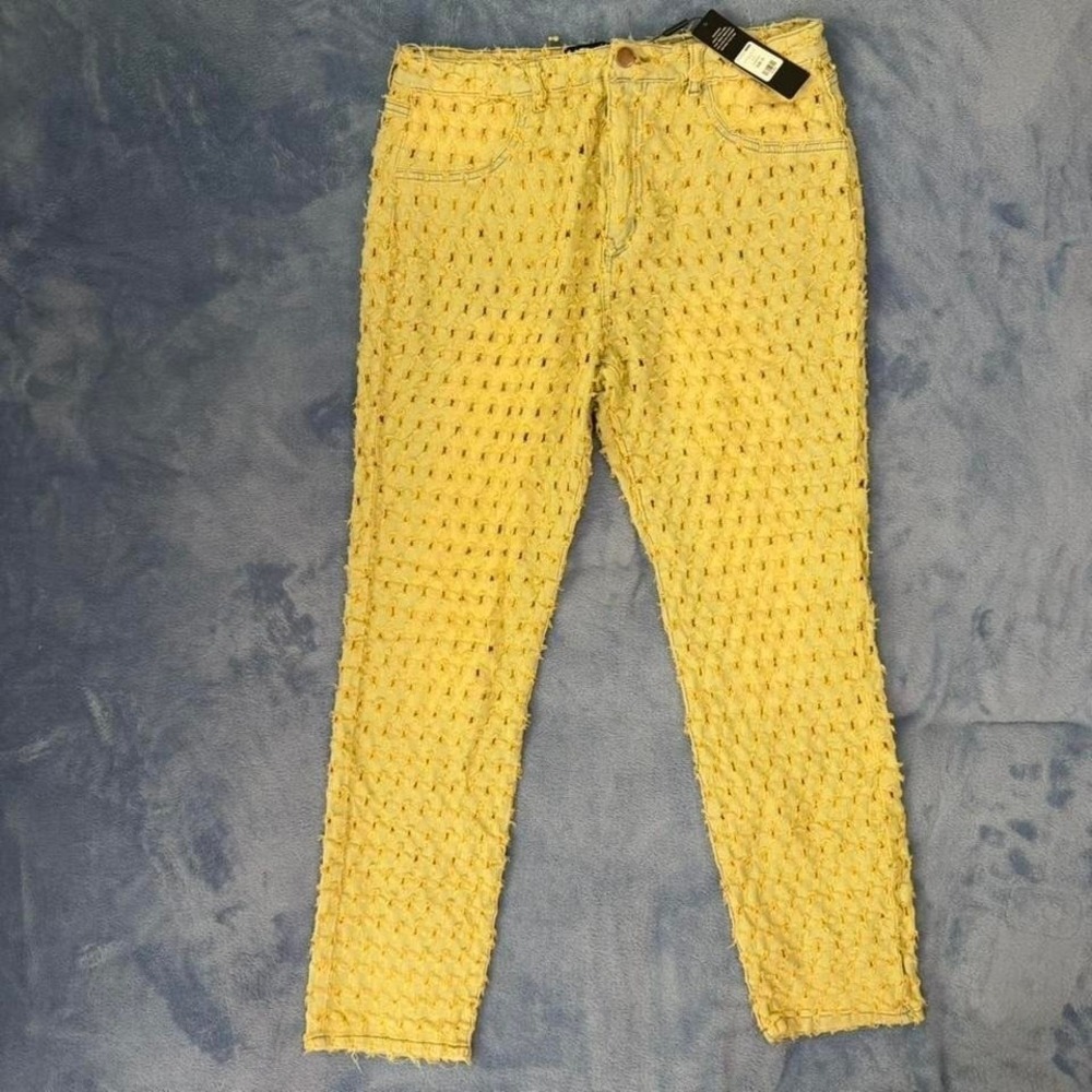 Fashion Nova yellow jeans Size 13 women‎